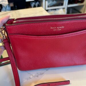 Kate Spade Red Shoulder Bag with Gold Accents